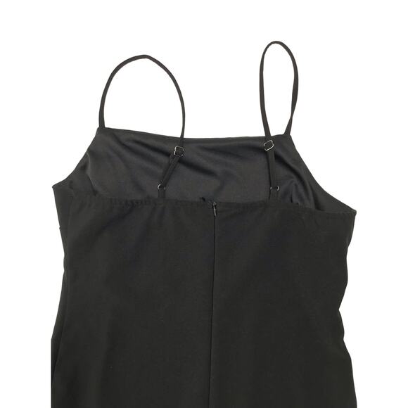 She & Sky Black Spaghetti Strap Ruffle Trim Sheath Dress L - Picture 6 of 8